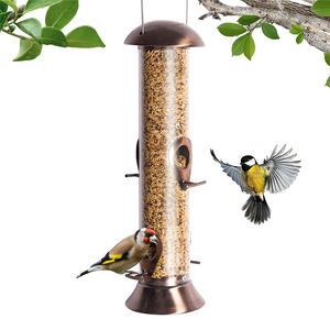 Mangeoire à oiseaux suspendue moderne et confortable, nouvelle mode, intérieur/extérieur, en métal, pour graines, cacahuètes, boules de graisse, bol élégant pour nourriture d'oiseaux - Product Image 1