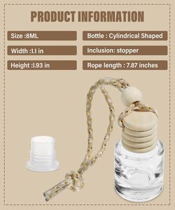 Prix d'usine – Flacon diffuseur de parfum pour voiture en verre dépoli carré de 10 ml avec sérigraphie et bouchon à vis transparent - Product Image 2