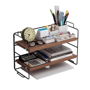 Estantería Clásica de Escritorio, Librería Simple para Mesa de Comedor, Organizador de 1 Nivel, Almacenamiento para Oficina Pequeña, Material de Hierro, Impermeable - Product Image 1