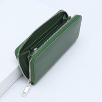 Portefeuille long en cuir PU personnalisable avec logo, fermeture éclair, motif gaufré tendance, pochette de voyage avec porte-cartes et porte-billets, pochette de soirée