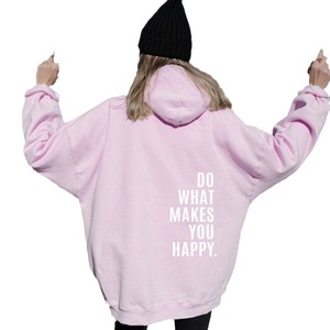 Cross-border XS-5XL Drop Shoulder Sleeve <strong>Women's</strong> Lined Anti-Wrinkle Letter <strong>Fleece</strong> 400g+ Printed Autumn/Winter Hoodie Sweater - Product Image 5