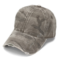 Gorra de béisbol vintage de sarga curvada de 6 paneles al por mayor con logotipo bordado personalizado, de algodón lavado, ajustable para deportes al aire libre
