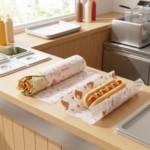 Papel de Envolver Desechable a Prueba de Aceite, de Grado Alimenticio, para Shawarma, Kebab, Hamburguesas, Sándwiches, Deli, para Bares de Snacks - Product Image 4