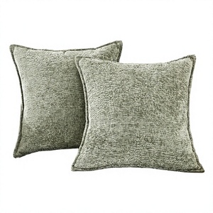 Coussin carré moderne personnalisable 60x60cm en lin crème uni tissé jacquard avec bord plié et fermeture éclair, couleur unie pour la maison - Product Image 2