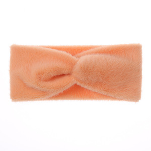 Diadema de punto cruzado de felpa, accesorios para el cabello de lana con borde ancho para otoño e invierno, protección para los oídos, gorro, cintas para el cabello cálidas - Product Image 4