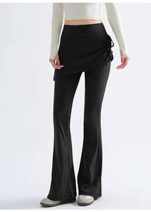 Women's High-Waisted Butt-Lifting Anti-Exposure Pilates Sports Fitness Pants Two-Piece Yoga Skirt Elastic Waist Closure Waist - Product Image 6