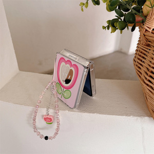 Funda de teléfono plegable de tulipán rosa con espejo a prueba de golpes adecuada para Samsung <span class=keywords><strong>Galaxy</strong></span> <span class=keywords><strong>Zflip</strong></span> 6 Flip 4 <span class=keywords><strong>3</strong></span> 5 - Product Image 4