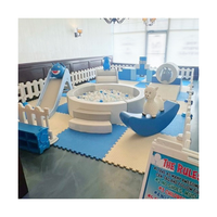 Terrain de jeu intérieur personnalisé blanc et bleu enfants jeu doux intérieur jeu d'escalade en plein air jeu doux rembourrage pour la fête des enfants
