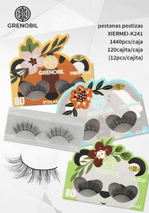 Ciglia finte Grenobil 8D KZ41 con banda in cotone a striscia intera - Product Image 3