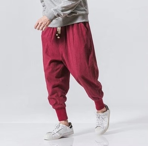 <span class=keywords><strong>Pantaloni</strong></span> Harem da Uomo Stile Giapponese Casual in Cotone <span class=keywords><strong>Lino</strong></span> Larghi <span class=keywords><strong>Jogger</strong></span> Taglie Forti Impermeabili Stampati Streetwear - Product Image 5