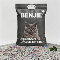BENJIE 5L/10L/25L 99% Bebas Debu Kontrol Bau Ekstra Biodegradable & Ramah Lingkungan Pasir Kucing Bentonit