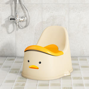 Asiento de entrenamiento para ir al baño Lida Duck para niños pequeños, niños y niñas, diseño de dibujos animados de plástico con tapa y escalón - Product Image 5