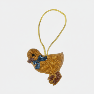 Adorno Colgante de Pato con Cuentas y Zari – Motivo Bordado en Tela con Zardozi y Trabajo de Cuentas, Decoración Colgante para Ramadán, Eid y Navidad - Product Image 1