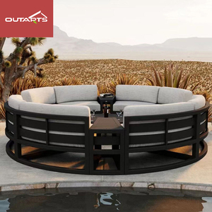 Produsen Tiongkok penjualan paling laris Set taman bundar aluminium <span class=keywords><strong>Sofa</strong></span> bulat <span class=keywords><strong>Sofa</strong></span> luar ruangan - Product Image 1