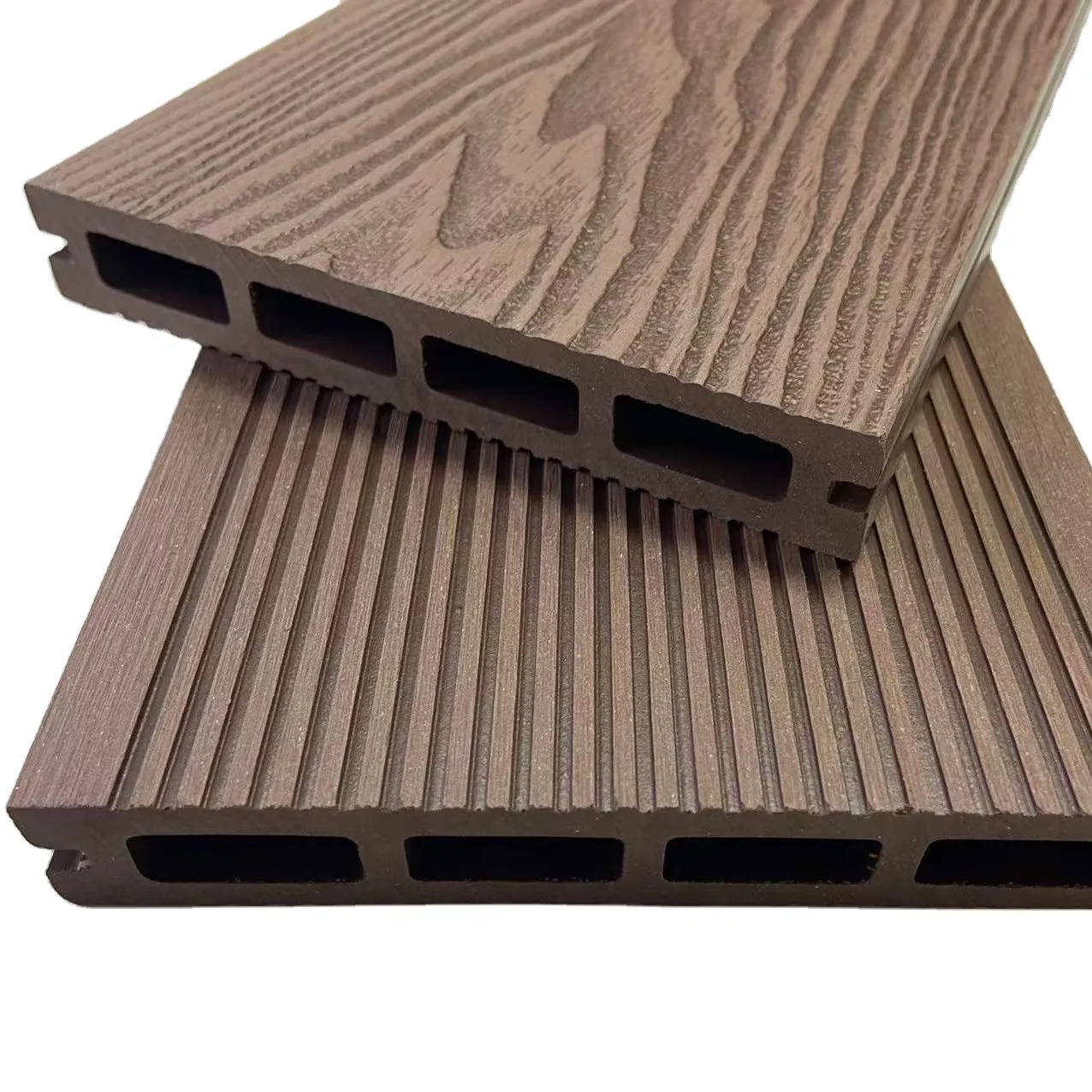 Cubierta de superficie 3d wpc, suelo de madera para exteriores, cubierta compuesta wpc, cubierta hueca para suelo