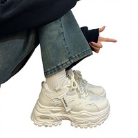 Chaussures décontractées pour femmes à lacets, fines, respirantes, à semelle épaisse, style Dad, avec empeigne en maille, rehaussantes, nouvelle collection été 2026, polyvalentes