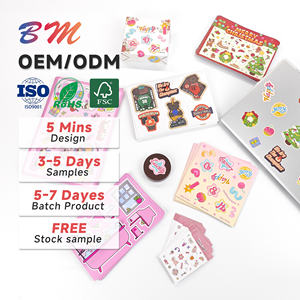 Autocollants décoratifs personnalisés en vinyle DIY, autocollants adhésifs imperméables, motifs mignons de dessins animés et d'émoticônes, feuille d'autocollants prédécoupés - Product Image 2