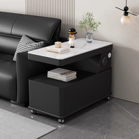 Table basse mobile en bois massif Armoire d'appoint moderne simple et lumineuse Salon de luxe Style italien Table d'appoint minimaliste pour canapé