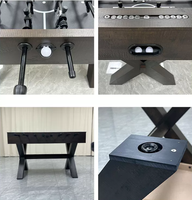 Table de baby-foot professionnelle à 8 tiges avec pieds en X, tiges en acier renforcé, poignées en bois pour la maison, le bar et la salle de jeux