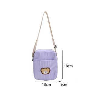 Wholesale Small Canvas Cute Little Bear Singe Shoulder <strong>Bag</strong> Outdoor <strong>Cell</strong> <strong>Phone</strong> Children Crossbody <strong>Bag</strong> - Product Image 6