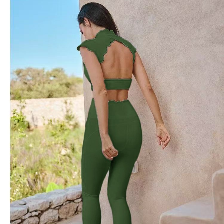 Women's Backless Hollow-Out Sleeveless Vest Yoga Wear Tight Comfortable Breathable Full-Length Outerwear Top Fitness Yoga