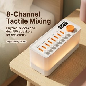 Máquina <span class=keywords><strong>de</strong></span> <span class=keywords><strong>Sonido</strong></span> Táctil Retro <span class=keywords><strong>con</strong></span> Control Deslizante, Altavoz Dual Hi-Fi <span class=keywords><strong>de</strong></span> 10W, 11 Modos RGB <span class=keywords><strong>de</strong></span> Luz Ambiental, Temporizador Inteligente, Ayuda para Dormir - Product Image 2