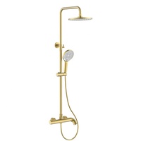 Kit mitigeur de robinet de douche mural 3 voies en laiton de luxe avec barre coulissante ensemble de douche de pluie de salle de bain