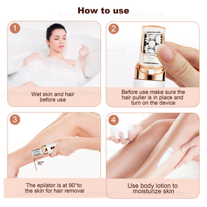 Épilateur avec 9 pinces, rechargeable, 2 en 1, pour l'épilation du visage, des jambes, du bikini, des bras, rasoir électrique pour femmes - Product Image 6