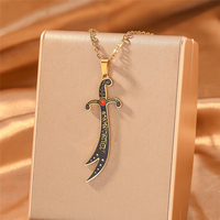 Nouveau collier épée Zulfiqar en acier inoxydable, pendentif scimitar Imam Ali, calligraphie arabe islamique, bijoux musulmans, cadeau