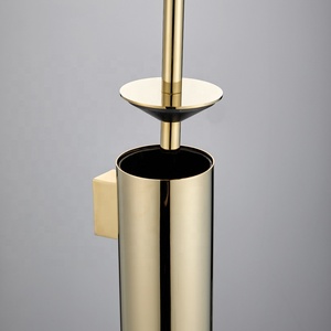 45Cm Verlengde Mooie Toiletpot Borstel En Houder Toiletreiniger Borstel Muurbevestiging Zwart/Goud/Chroom - Product Image 6