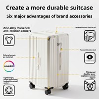 Valise à grande capacité avec compartiment profond, porte-gobelet USB, roulettes silencieuses à 4 roues, serrure TSA, résistante à l'eau, durable, résistante aux rayures