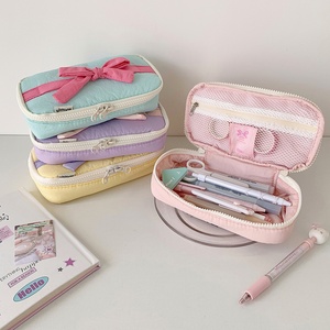 Trousse en tissu polyester doux avec nœud pour <span class=keywords><strong>étudiant</strong></span>s, rangement de fournitures scolaires et de planificateurs, sac de bureau DIY, modèle BD36 - Product Image 3