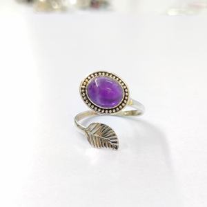 แหวนพลอยอเมทิสต์ เงินแท้ 925 แหวนพลอยทำมือ คอลเลคชั่นแหวนเงินคุณภาพ ราคาขายส่ง - Product Image 6