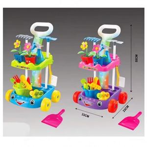 2024 Magical Indoor Outdoor <b>Trolley</b> Pretend Play Set Diy Toy Kids Plastic Cleaning Machine Cart <b>Tools</b> Garden Sets - Product Image 3