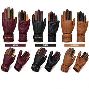 Long Mission Leather <b>Touchscreen</b> Motorcycle <b>Gloves</b> Wrist Length Plain Style Eco-Friendly Fur Lined Outdoor Four Seasons Use - Product Image 6