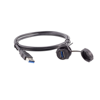 Conector USB 3.0 Tipo-C Macho a Hembra para Montaje en Panel, Cable Impermeable IP67 para Tablero de Auto, Camión, Barco, Motocicleta