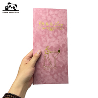Magnifique Porte-menu en Velours Rose et Noir pour Mariage, Boîte de Nuit, Carte de Boissons, Couverture de Menu Ambiance