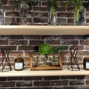 Supporto in legno per interni stazioni di propagazione per piantare acqua fioriera in vetro ad aria vaso per lampadine ornamenti in vetro trasparente piante terrario - Product Image 6