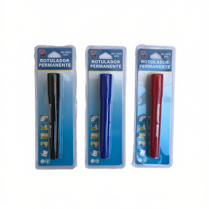 Mnj Permanent Marker Pen Black Blue Red 12Pcs Pack For Writing Labeling - Product Image 1