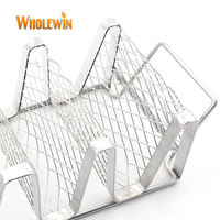 Ensemble de porte-tacos multi-usages en acier inoxydable Grille en maille pour le service et le barbecue en plein air