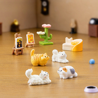 Mini figurine de chaton orange mignon, micro-paysage, décoration de bureau, accessoires de bricolage