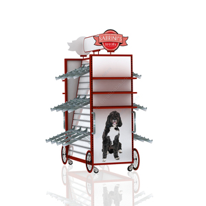 Multi-Functional Pet Accessories <b>Display</b> Rack with <b>Hooks</b> & Casters - Product Image 6