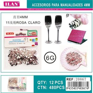 Strass Ilan 4 mm rosa chiaro per decorazioni artigianali - Product Image 1
