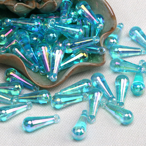Perles acryliques transparentes couleur AB en forme de goutte d'eau 8x20mm pour la fabrication de bijoux, perles en vrac irisées, pendentif en plastique - Product Image 3