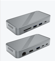 Docking Station USB-C a 10 Porte in Lega di Alluminio per USB 2.0, USB 3.1, 4K 60Hz, 100W PD, Ethernet Gigabit, Lettore di Schede SD/TF - Disponibile