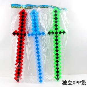 Baguette à bulles de musique à LED en plastique personnalisée pour enfants, jouet pour jouer en plein air, épée à bulles de pixel liquide avec motif cube, jouets promotionnels - Product Image 3