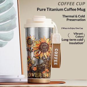 Tasse à café/eau isotherme en titane pur pour filles - Cadeau d'anniversaire portable, isolation thermique de 6 à 12 heures - Product Image 2