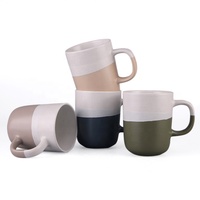 Ustensiles de cuisine, tasses en céramique, tasses à lait, tasses à café, procédé émaillé, styles à couleurs contrastées, vente en gros personnalisée