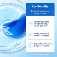 ODM OEM Patchs Hydrogel Oculaires au Collagène et Peptides de Cuivre Bleu, Masque Anti-âge GHK-Cu pour Éliminer les Cernes
