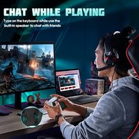 Clavier pour manette PS-5, rétroéclairage vert, sans fil/clavier de chat, haut-parleur intégré, prise audio 3,5 mm, compact, pour jeux